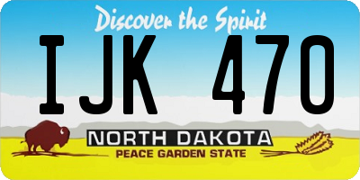 ND license plate IJK470