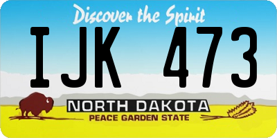 ND license plate IJK473