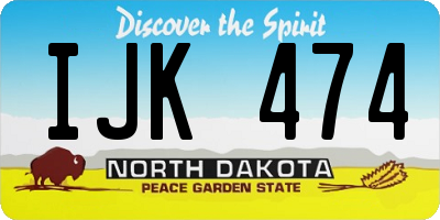 ND license plate IJK474