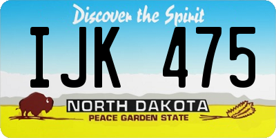 ND license plate IJK475