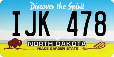 ND license plate IJK478