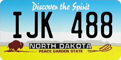 ND license plate IJK488
