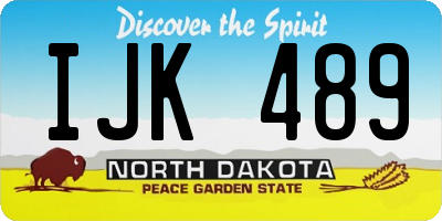 ND license plate IJK489