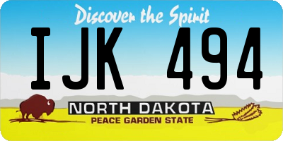 ND license plate IJK494