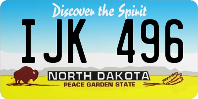 ND license plate IJK496