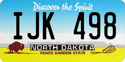 ND license plate IJK498
