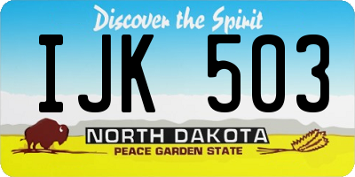 ND license plate IJK503