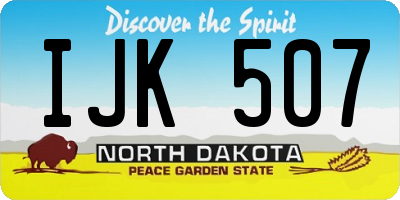ND license plate IJK507