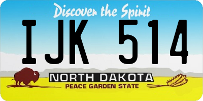 ND license plate IJK514