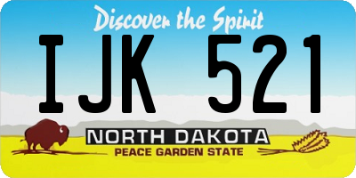ND license plate IJK521