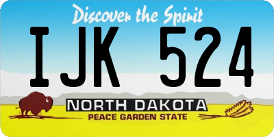 ND license plate IJK524