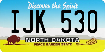 ND license plate IJK530