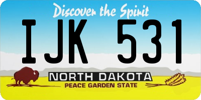 ND license plate IJK531