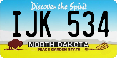ND license plate IJK534