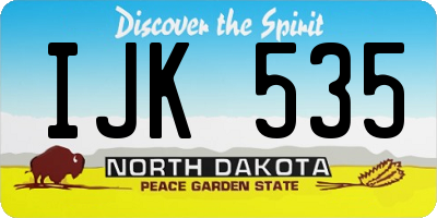 ND license plate IJK535