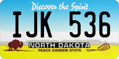ND license plate IJK536