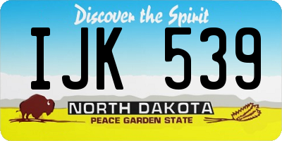 ND license plate IJK539