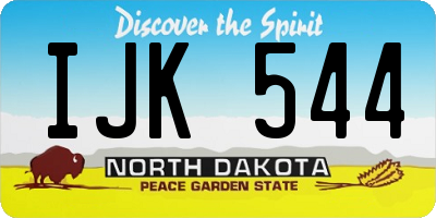 ND license plate IJK544