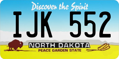 ND license plate IJK552
