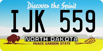 ND license plate IJK559