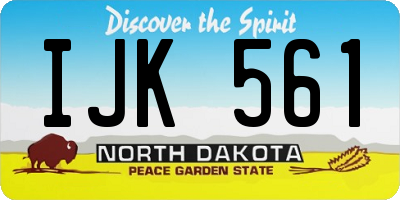 ND license plate IJK561