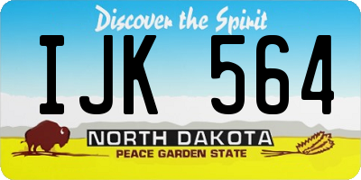 ND license plate IJK564