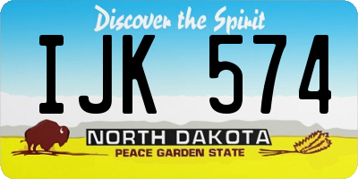 ND license plate IJK574