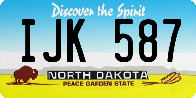 ND license plate IJK587