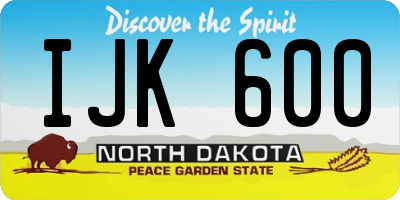 ND license plate IJK600