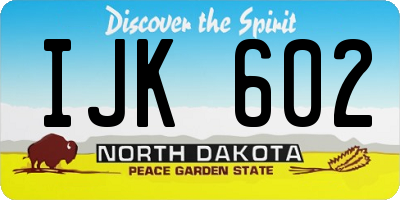 ND license plate IJK602