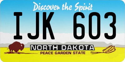 ND license plate IJK603