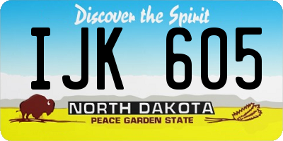 ND license plate IJK605