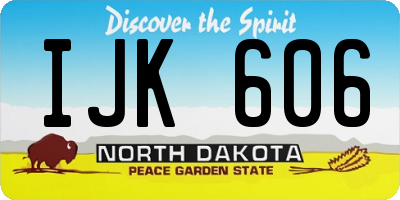 ND license plate IJK606