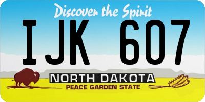 ND license plate IJK607