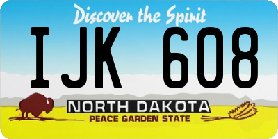 ND license plate IJK608