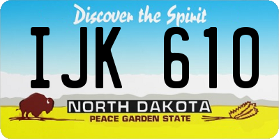 ND license plate IJK610
