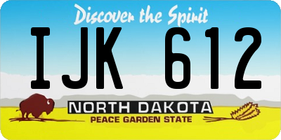 ND license plate IJK612