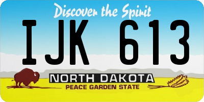ND license plate IJK613