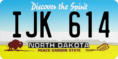ND license plate IJK614