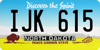 ND license plate IJK615