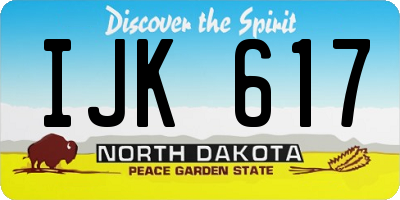 ND license plate IJK617