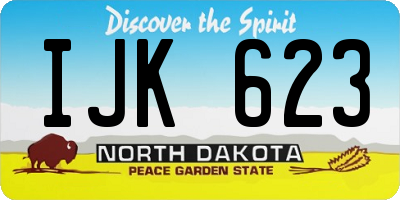 ND license plate IJK623