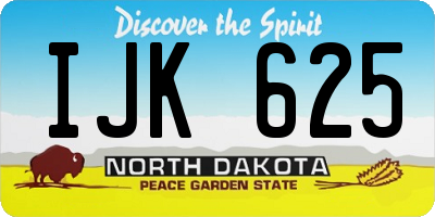 ND license plate IJK625