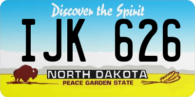 ND license plate IJK626