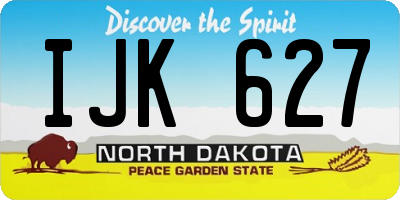 ND license plate IJK627