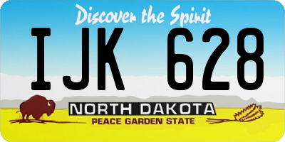ND license plate IJK628