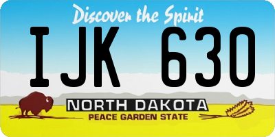 ND license plate IJK630