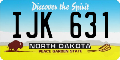ND license plate IJK631