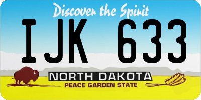 ND license plate IJK633