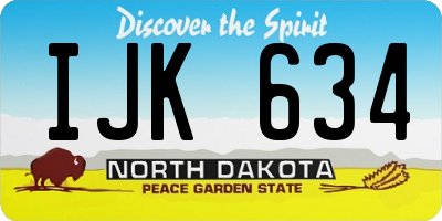 ND license plate IJK634